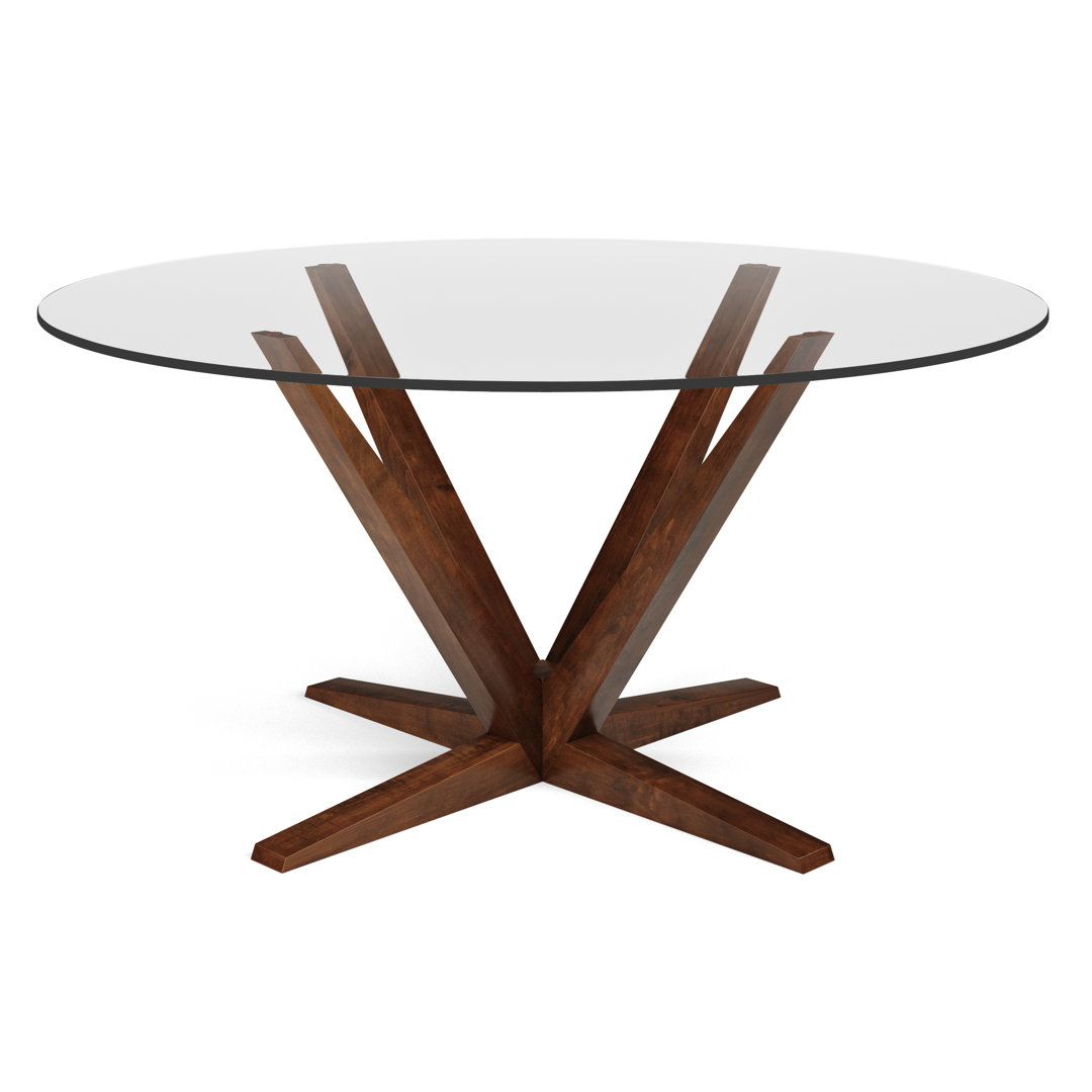 Loycie Round Glass Top Solid Wood Base Dining Table Gracie Oaks Base