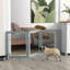 Foldable Wooden Pet Gate with 3 Panels 2 Support Feet for Small Dogs