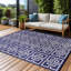Tapis intérieur / extérieur bleu marine / blanc Aldo-70160283