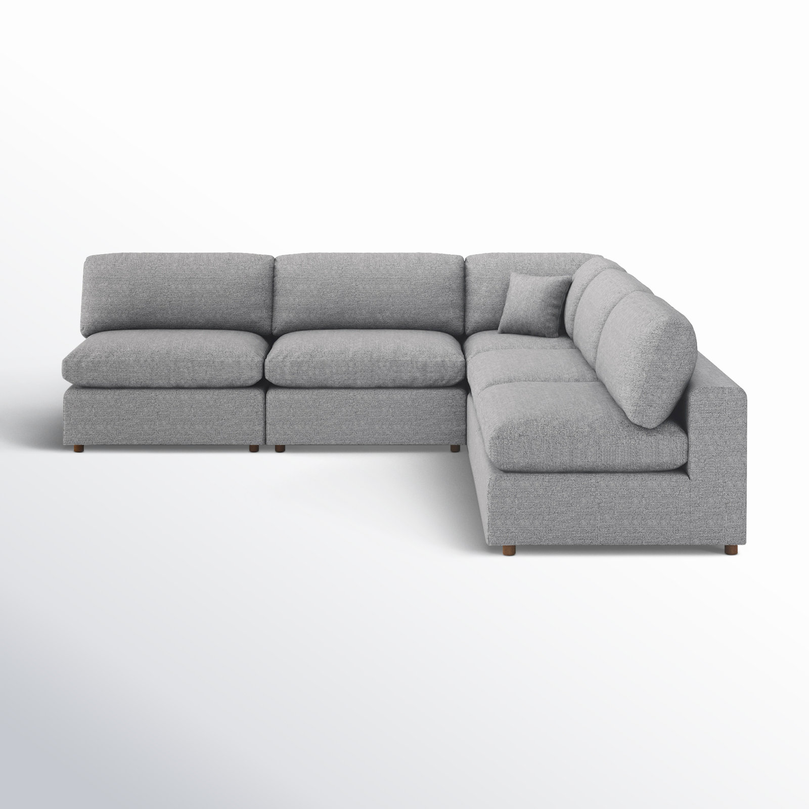 Jossa Upholstered L-Sectional, Gray Linen Blend