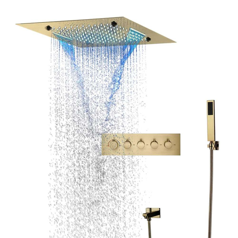 Système de douche musical thermostatique avec jets de pluie