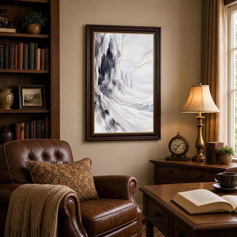 Art sur toile, paysage doré, H 18 po x l 12 po