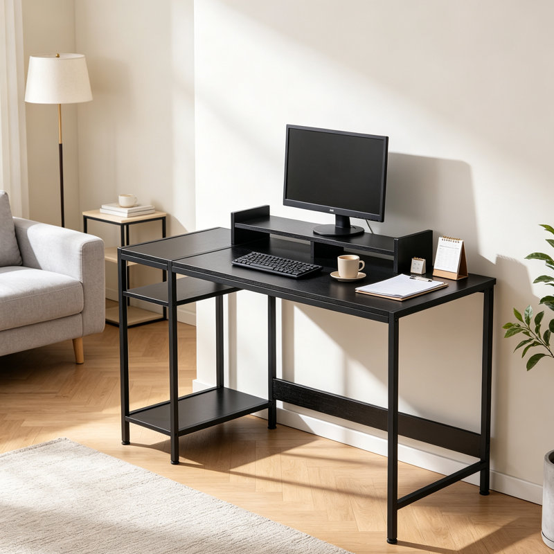 Metal Base Standing Desk, Black
