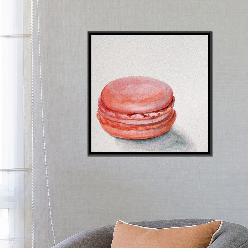 Raspberry Macaron, reproduction d'art sur toile tendue, H 26 po x l 26 po x P 1,5 po, Pas de tapis, Toile tendue