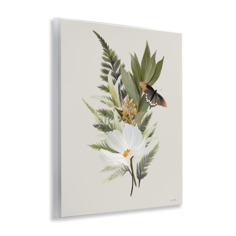 Plaque murale brins de fleurs et papillons, design par House Fenway