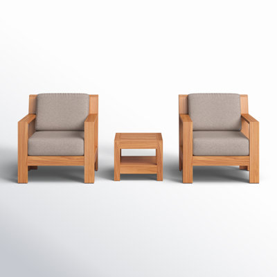 Bogota Teak 2 - Person Patio Conversation Sets with Sunbrella® Cushions