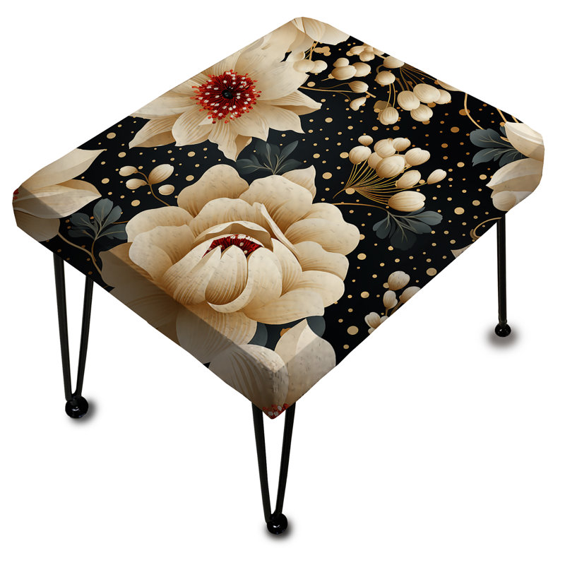 Victorian Elegance Motif à pois II - Repose-pieds rectangulaire à pois