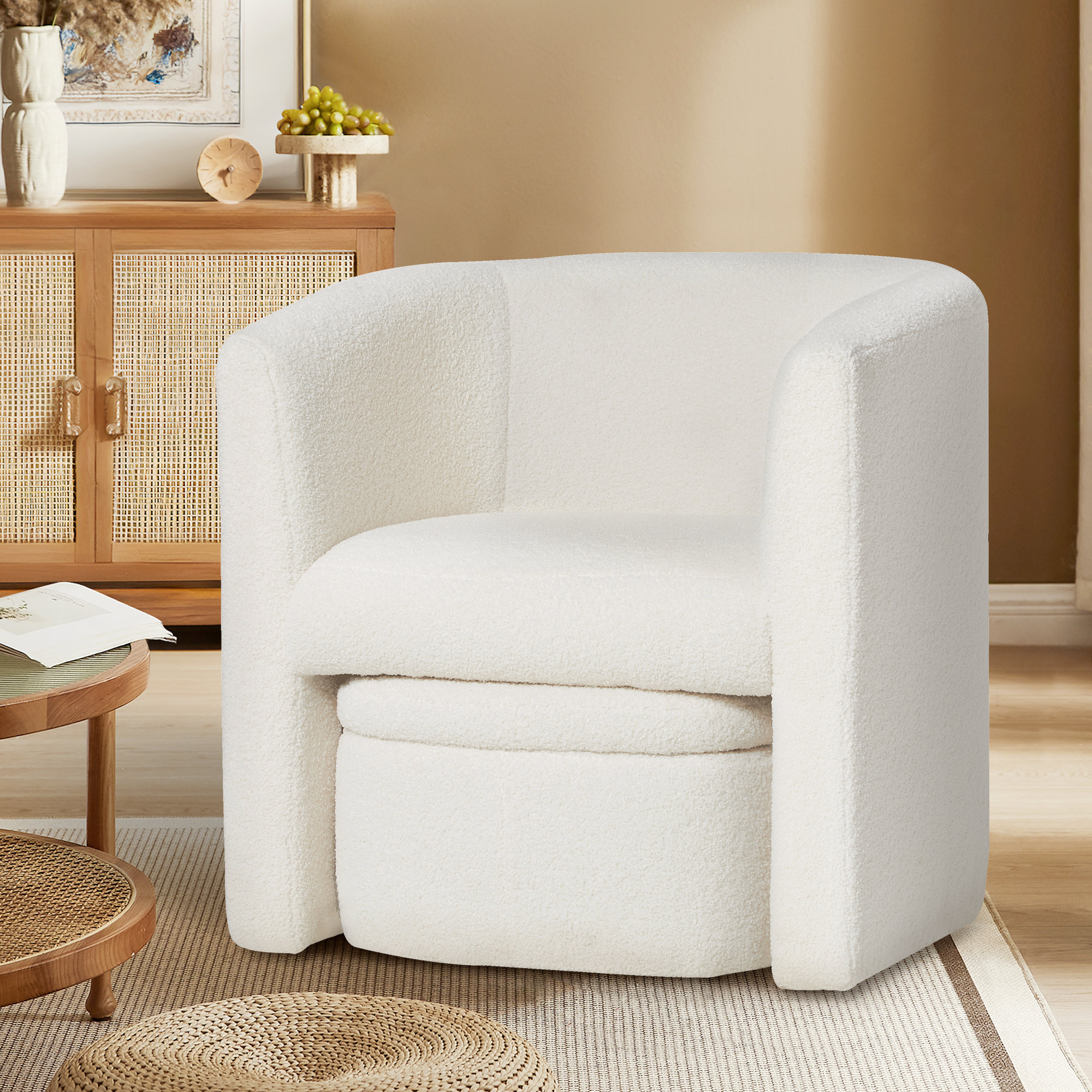 Wade Logan® Braedin Upholstered Accent Chair & Storable Ottoman