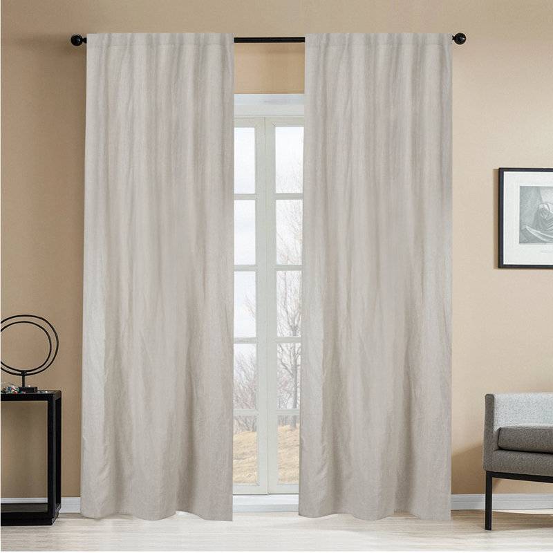 Newport Blackout Curtain Single Panel, Greige, 50" W x 64" L