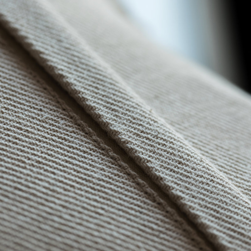 Beige Handwoven Cotton Throw Pillow with Tasseled Top