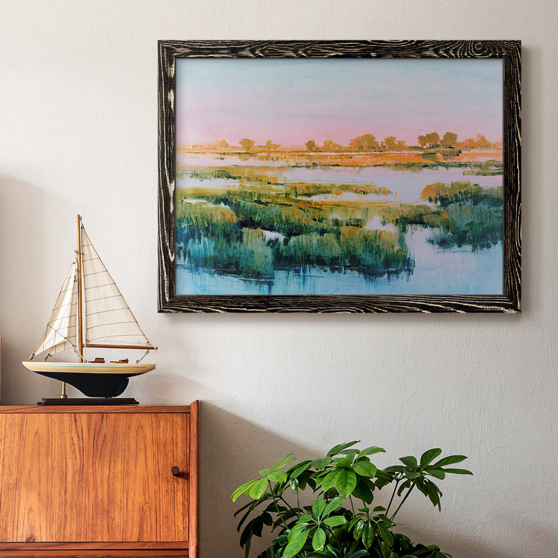 Marshland View I, reproduction d'art sur toile, H 28 po x l 42 po, Noir