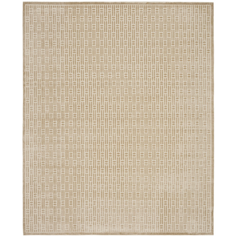 Nourison Washable Charm 2'2" x 10' Beige Ivory Modern Indoor Rug