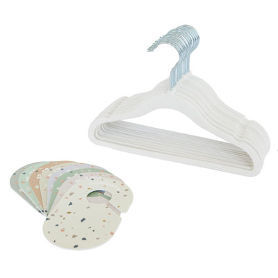 3 Sprouts - Baby Hangers in Cream - 15 pack & Closet Divider Set  - Terrazzo