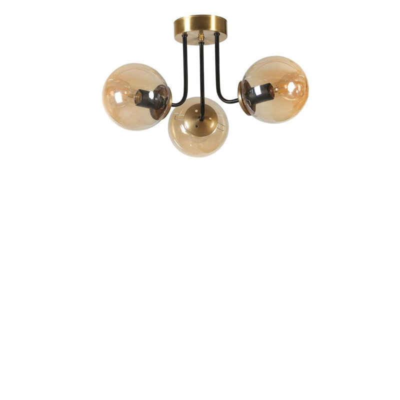 Chandle Flush Mount, Gold/Amber