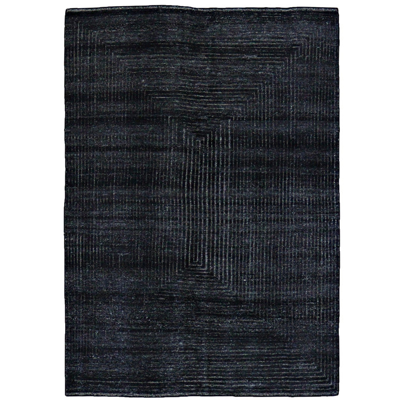 Pyramid Wool Area Rug in Blue, Rectangle 5'2" x 7'3"