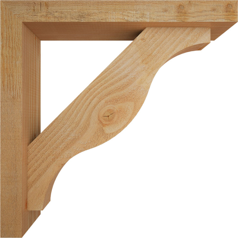 Funston Block Offset Brace Bracket, 22 x 22, 4"W Douglas Fir (Rough Sawn)