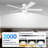 52 Inch Smart Remote,Alexa,APP Control White Ceiling Fan with Dimmable LED Light Outdoor Indoor Flush Mount Low Profile 6 speeds Reversible Quiet DC Motor Plywood 5 Blades Color Change for Farmhouse,Dining Room,Living Room-1692371063-1692371062-1692374921