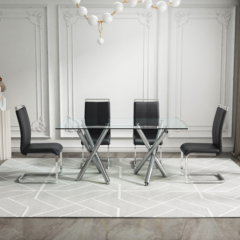 Ensemble repas pour 4 personnes Ceolia, Noir