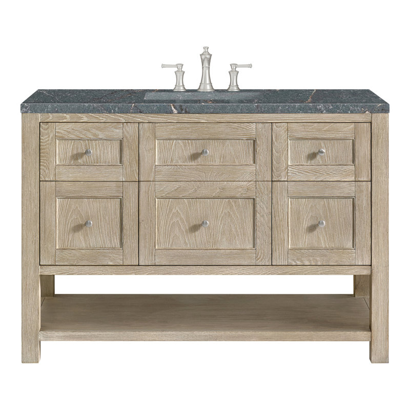 Breckenridge 48'' W Single Vanity, 8" Widespread, Parisien Bleu, Whitewashed Oak