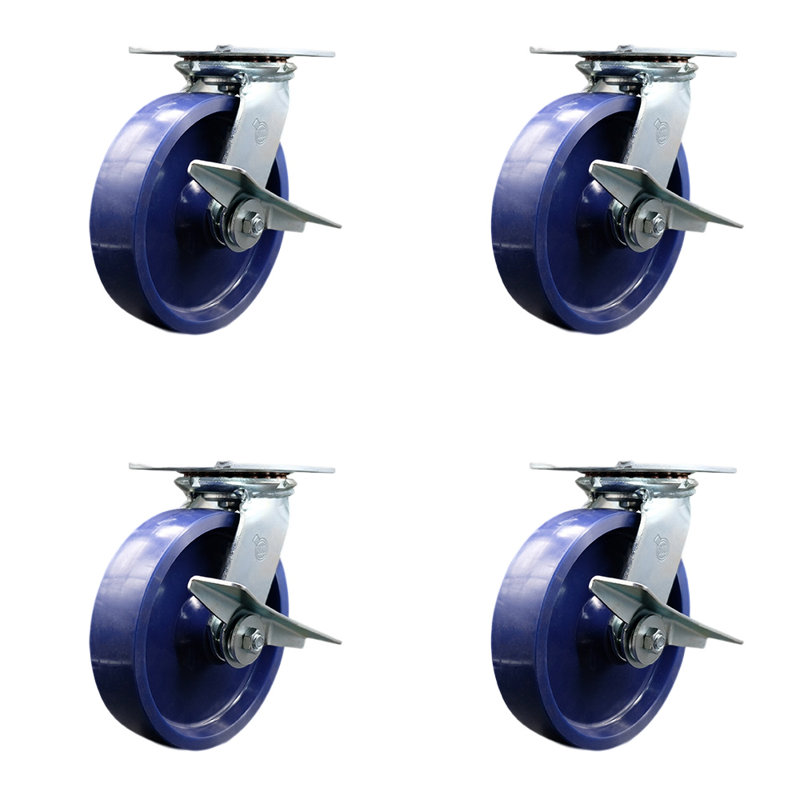 Heavy Duty Solid Poly Set with Roller Bearings and Brakes SCC