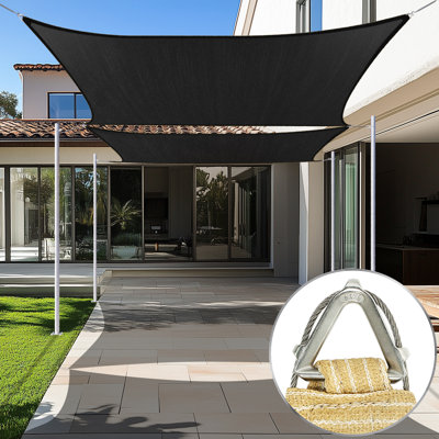Amgo Pro Ring Square Sun Shade Sail 260 GSM Heavy Duty