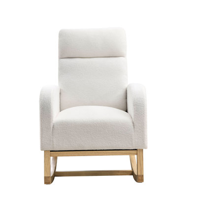 Modern Accent Rocking Chair In , Breathable Cover, Supportive With Pockets Smooth Motion, Material, Practical