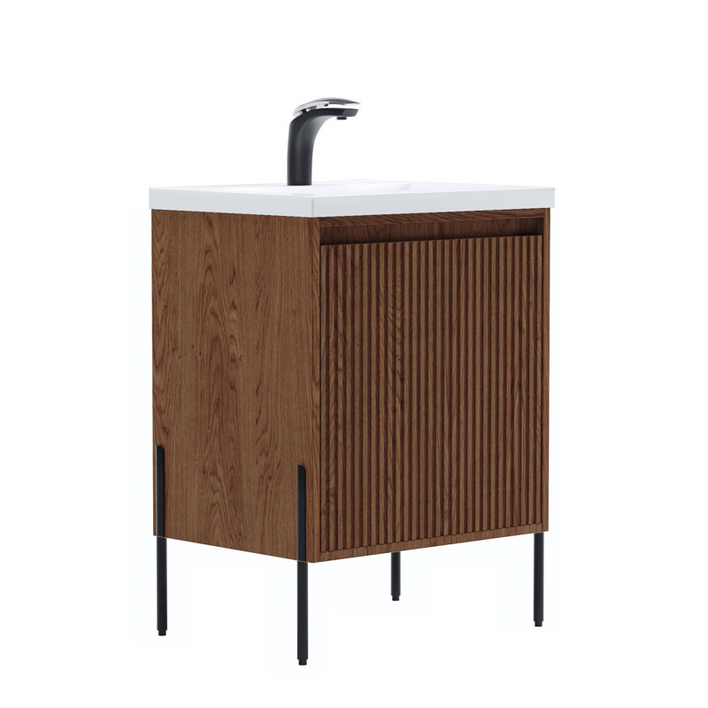 Ensemble de meuble-lavabo simple 24 po Lajerrica, Noyer