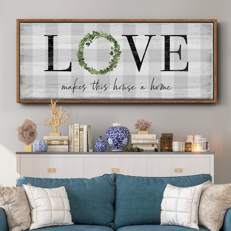 Makes This House A Home- Framed Canvas, 24" H x 60" W