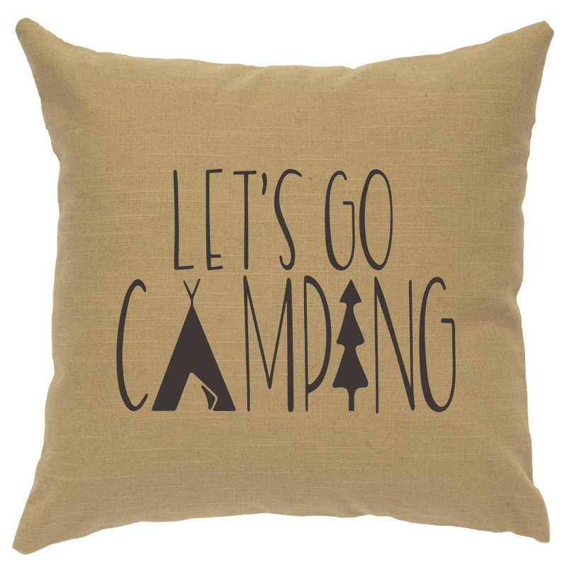 Coussin Wooded River Image - Go Camping - Lin océan, Bleu