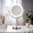 Circular LED Free Standing Magnifying Make Up Mirror-93468246