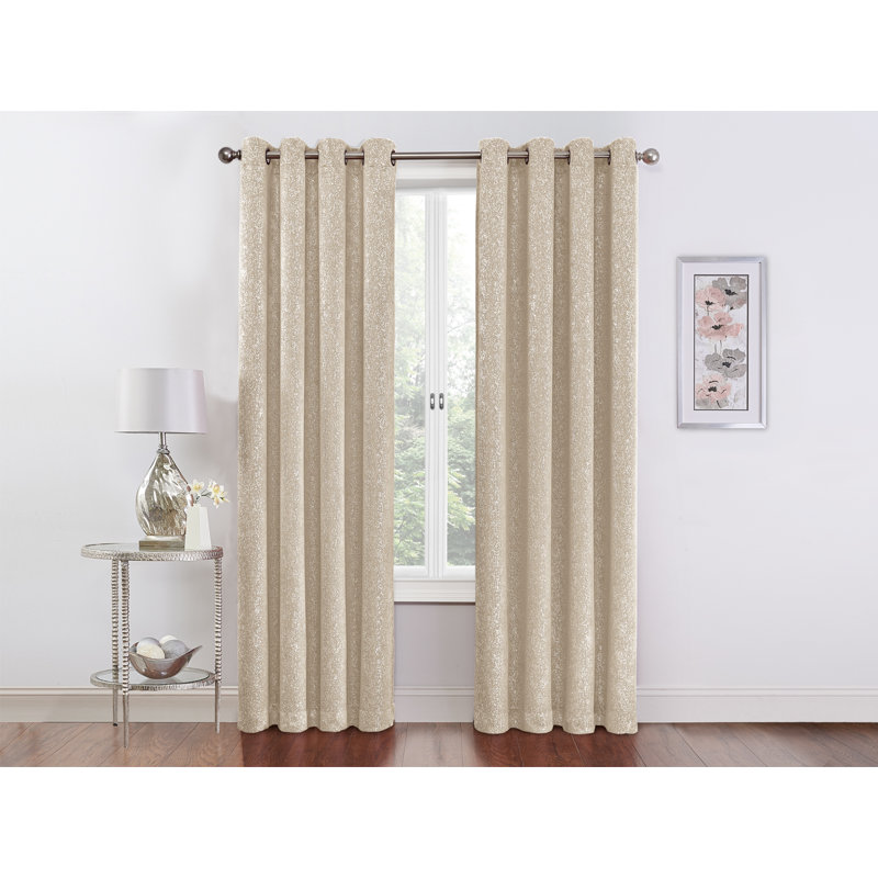 Janessa Blackout Curtain Pair, Beige