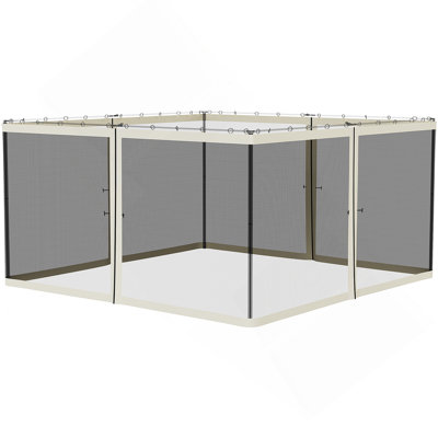 Outsunny Replacement Mesh Sidewall Netting For Patio Gazebos And Canopy Tents With Zippers (Sidewall Only)