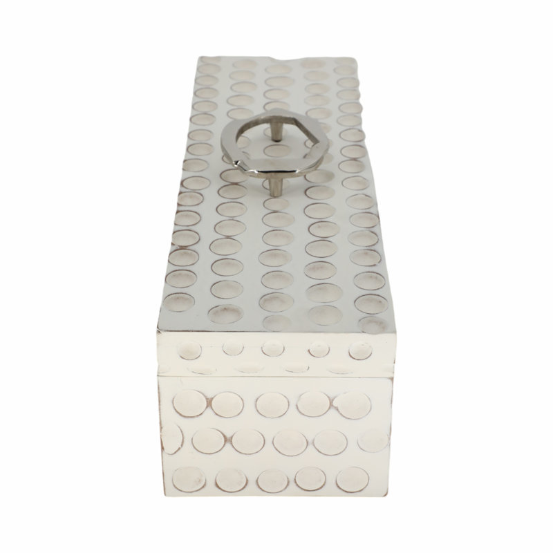 18" Griffon White Wood Box, White