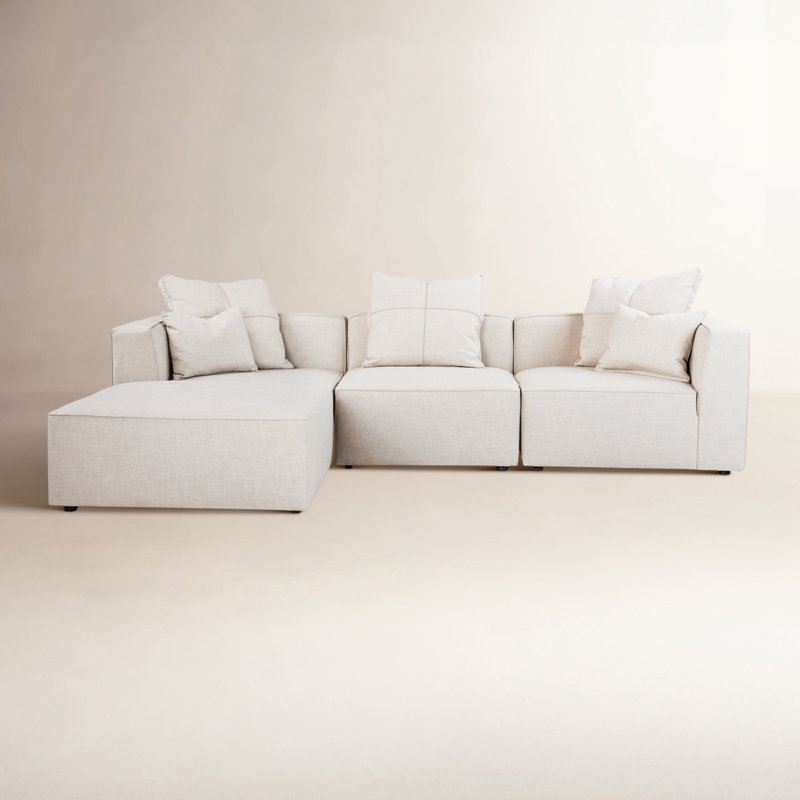 Del Upholstered L-Shaped Sectional Reversible, Vibe Haze Chenille