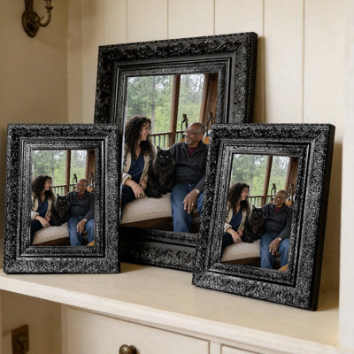 5" x 7" Black 3 PCS Memory Picture Frame for Travel Memory Display