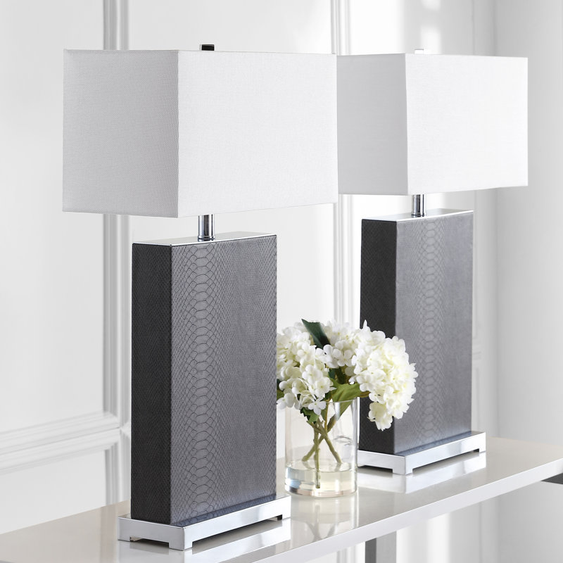 Chansoo Metal Table Lamp, Grey Reptile