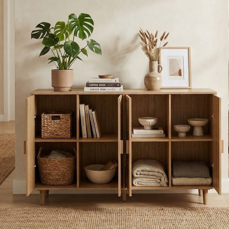 Console de 62 po pour le couloir, Naturel / naturel