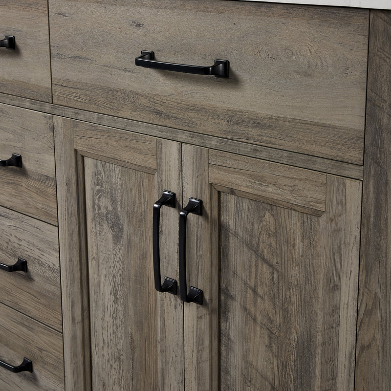Burgoon 60'' Double Bathroom Vanity with Engineered Stone Top