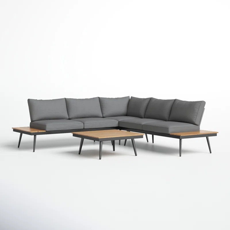 Ensemble de conversation d'extérieur pour 4 personnes avec coussins
