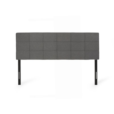 King Size Headboard, Linen Upholstered Headboards with Metal Leg, Square Stitched Design, Adjustable Height Cal King Headboard in Bedroom