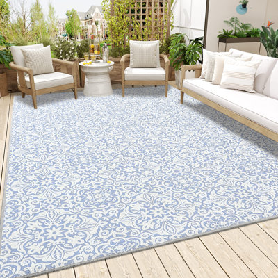 Tapis d'extérieur à motif floral boho rétro pour chambre à coucher, salon, tapis décoratif lavable