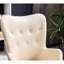Chaise en velours blanc avec capitonnage à boutons - Pieds en bois massif, rembourrage en mousse de luxe et pieds soyeux, siège confortable-1985990014