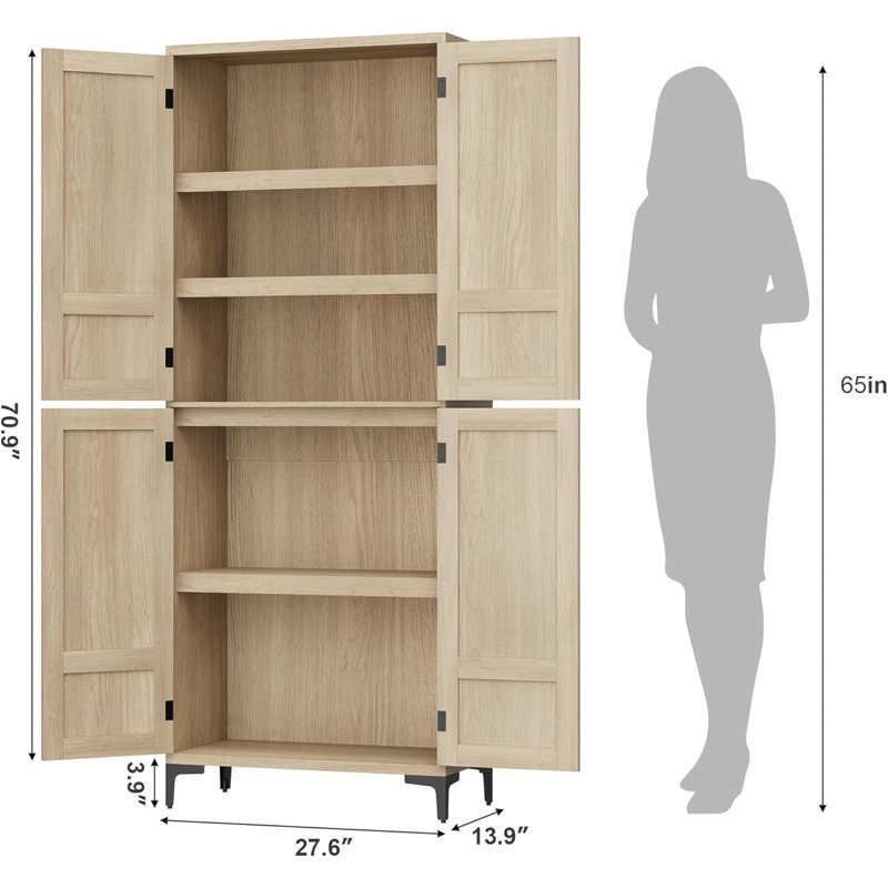 180.1cm Kitchen Pantry, Wood
