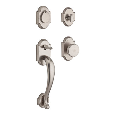 Adirondack Handleset with Single Cylinder Deadbolt and Door Lever and Rosette