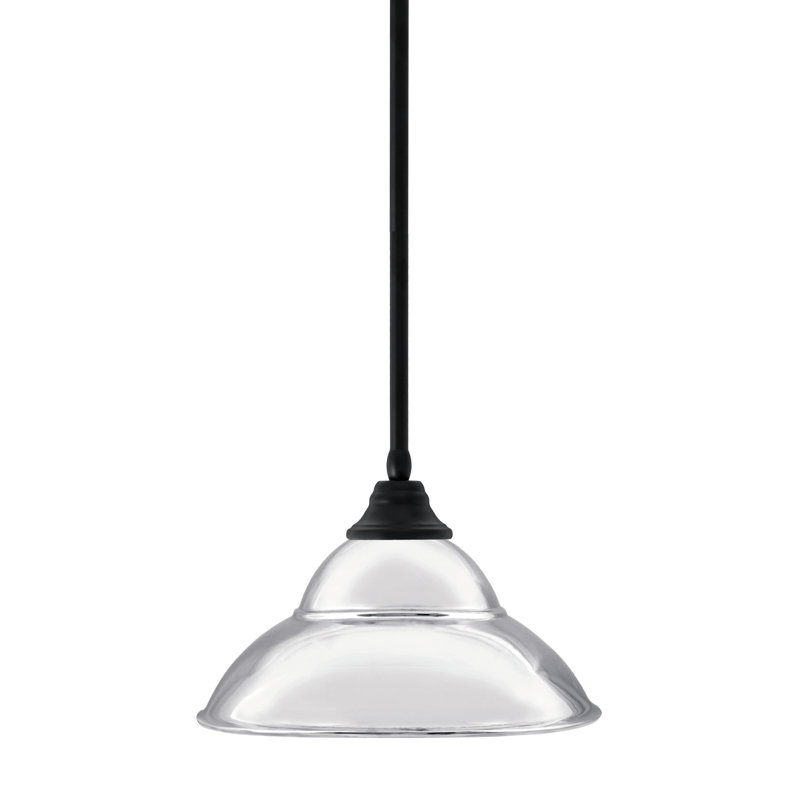 Luminaire suspendu à n'importe quelle tige avec abat-jour double en métal, H 9 po x l 13 po x P 13 po, Chrome
