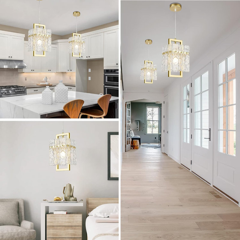 Luxury Water Ripple Glass Pendant Light Fixture