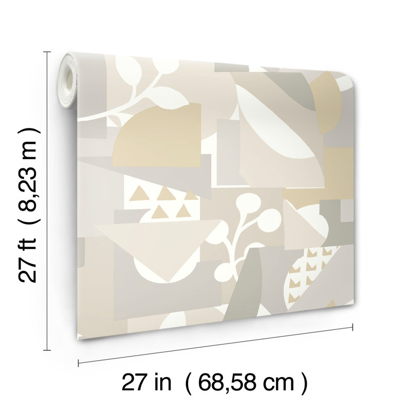 Geometric Wallpaper Roll, Neutral