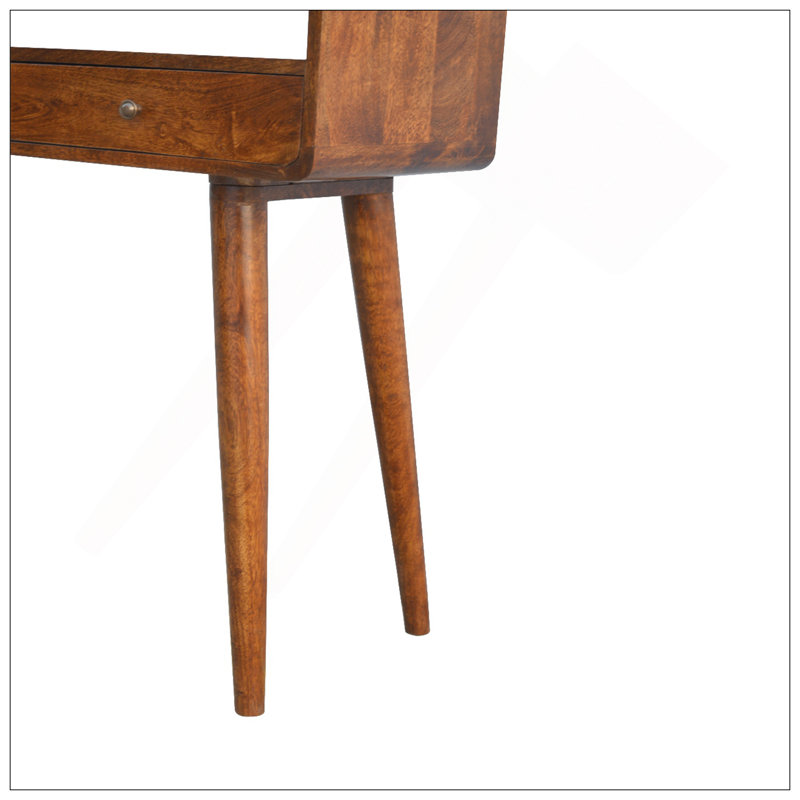 Console courbée courbée en bois massif, Châtaigne