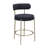 Woker Modern Sherpa Counter Height Stools Set of 2, Uphsoltered 26" Seat Height Barstools with Brushed Brass Metal Legs Round Low Back Kitchen Stools with Footrest for Dining Room,-236117402