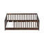 Structure de lit simple avec clôture sans porte, structure en bois d'hévéa avec barrière de sécurité-1186545573